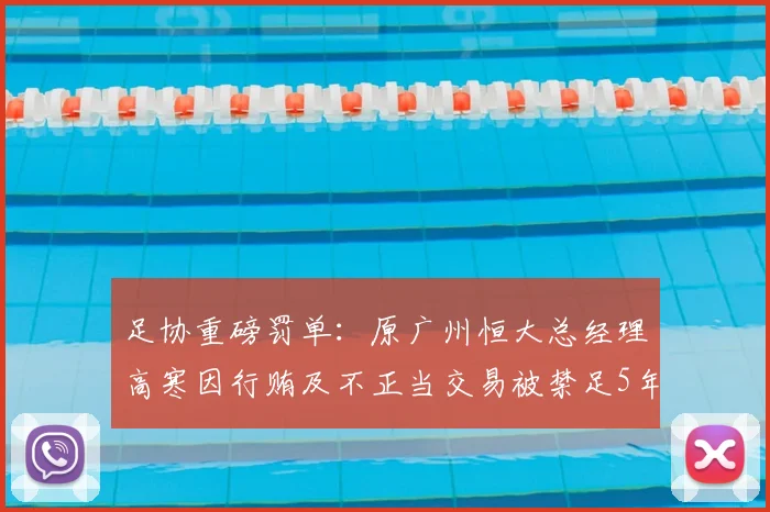 足协重磅罚单：原广州恒大总经理高寒因行贿及不正当交易被禁足5年，后续影响几何
